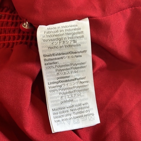 Madewell | V-Neck Peplum Top in Little Lilies Boho XS Floral Cherry Red Prairie - Picture 10 of 10